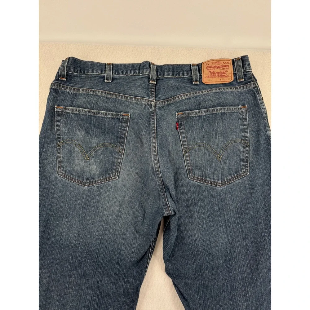 Levis 569 Loose Straight Leg Jeans Mens 40x30 (40x25 Hemmed) Blue Denim Workwear